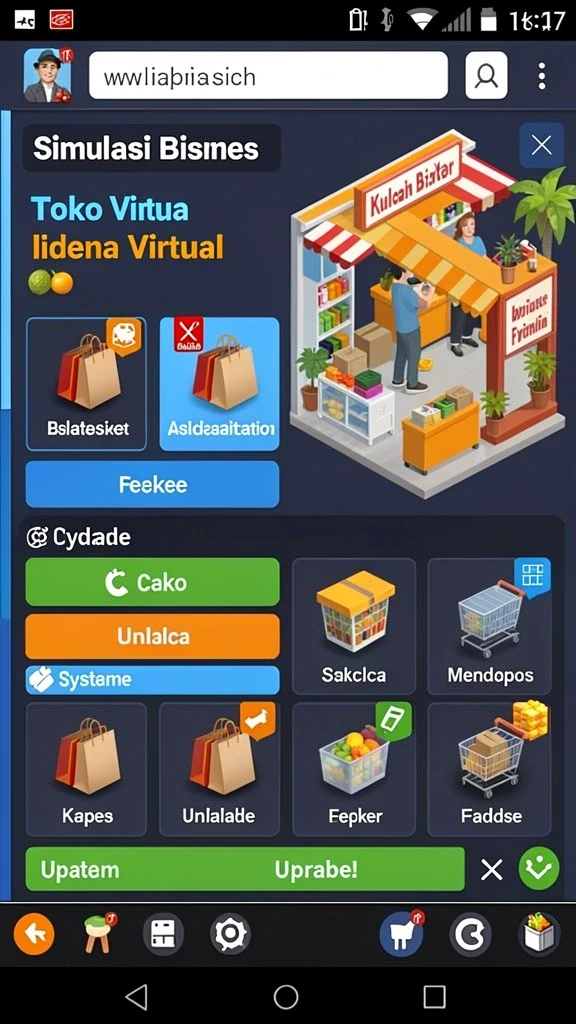 Upgrade karakter dengan berbagai item menarik.