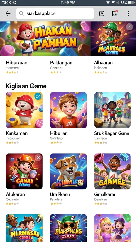 Tampilan awal game BOS5000 yang menarik dan penuh warna.