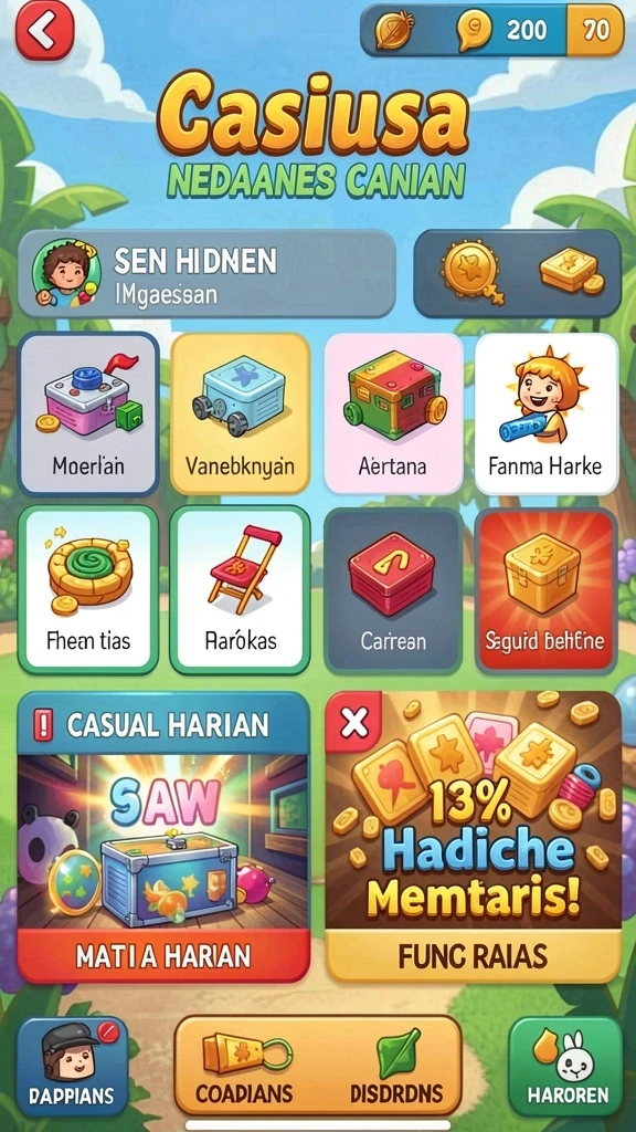 Ilustrasi level permainan yang menantang dan seru.