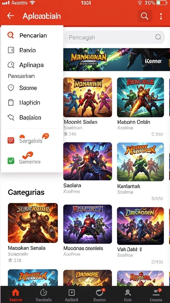 Tampilan awal aplikasi dengan desain menarik.