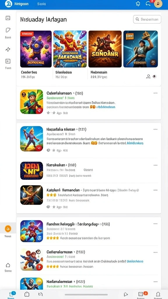 Screenshot menampilkan opsi permainan yang beragam.
